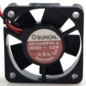 SUNON KD1204PFB3-8 12V 0.5W 2wires cooling fan